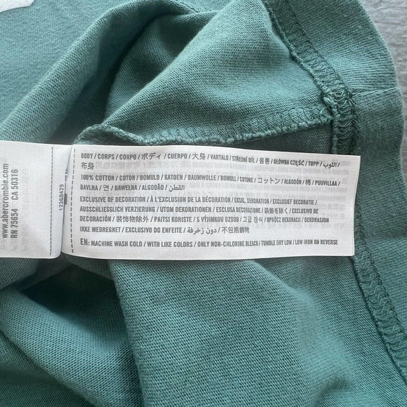 Abercrombie & Fitch 90s Inspired Statement Graphic T-Shirt - Green Men’s Medium - Picture 5 of 9